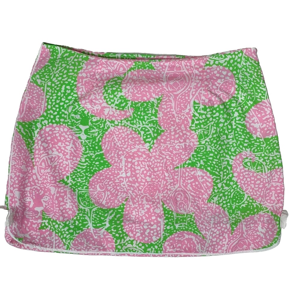 Lilly Pulitzer Cosette Skort Cheat Ya sz 0 Tennis Preppy Cocktailsโ Fruit Bows